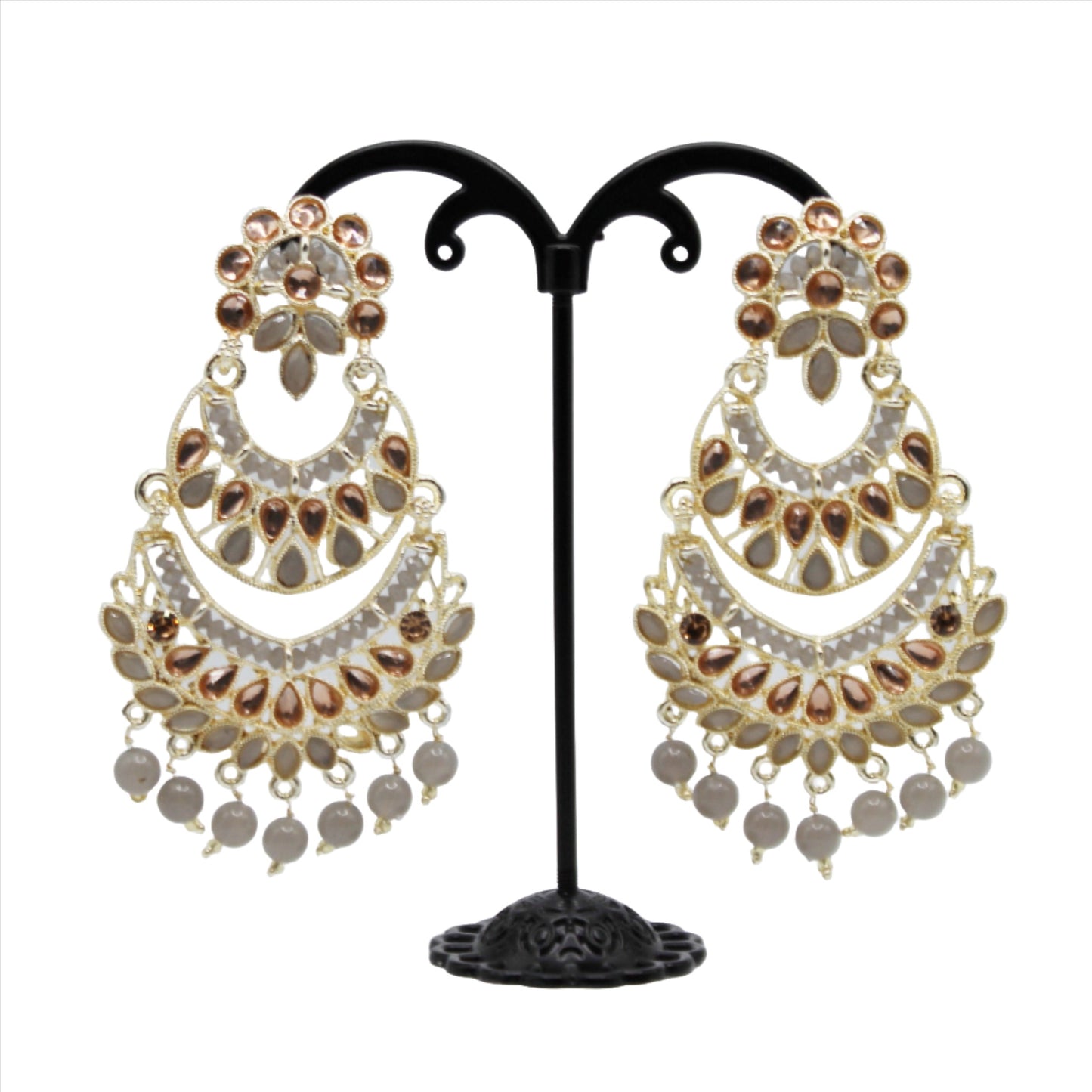 Beige Kundan Earring